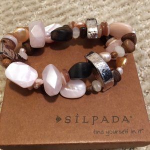 Silpada Rose Quartz Stretch Bracelet
